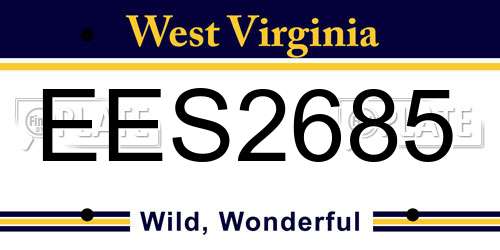 EES2685 West Virginia License Plate