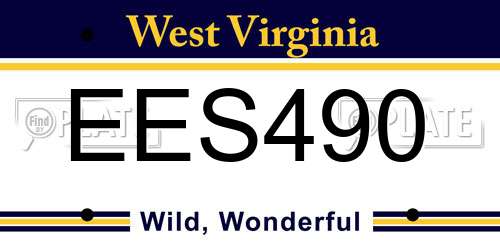 EES490 West Virginia License Plate