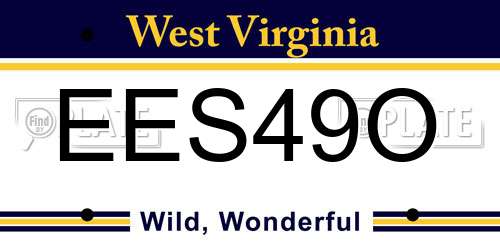 EES49O West Virginia License Plate