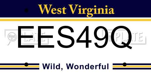 EES49Q West Virginia License Plate