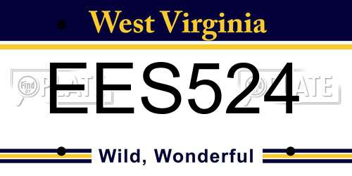 EES524 West Virginia License Plate