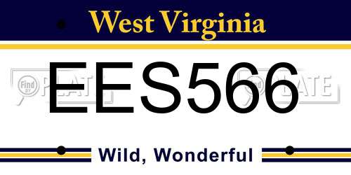 EES566 West Virginia License Plate