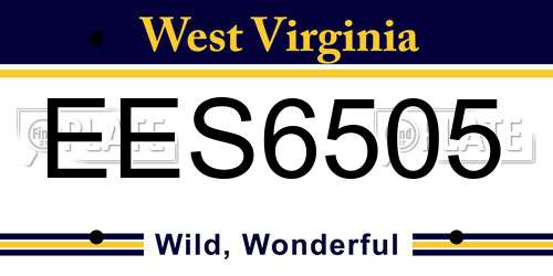 EES6505 West Virginia License Plate