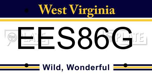 EES86G West Virginia License Plate