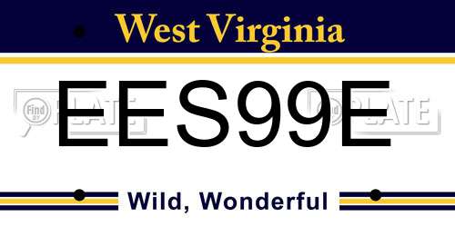 EES99E West Virginia License Plate