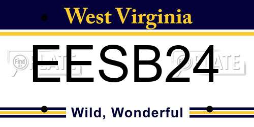 EESB24 West Virginia License Plate