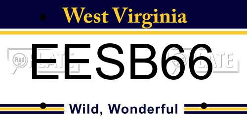 EESB66 West Virginia License Plate