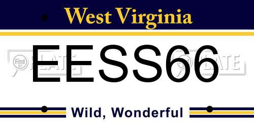 EESS66 West Virginia License Plate