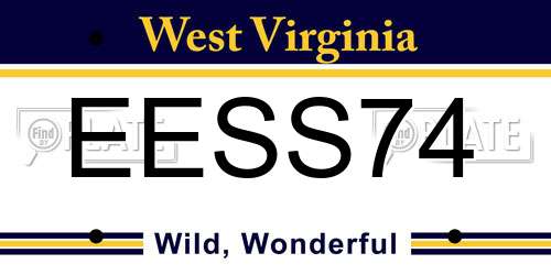 EESS74 West Virginia License Plate