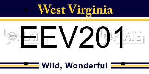 EEV201 West Virginia License Plate