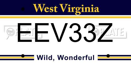 EEV33Z West Virginia License Plate