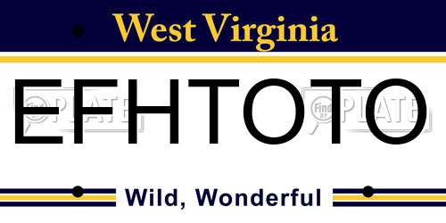 EFHTOTO West Virginia License Plate