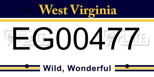 EG00477 West Virginia License Plate