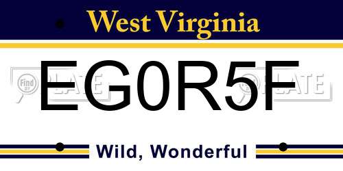 EG0R5F West Virginia License Plate