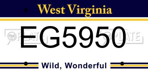 EG5950 West Virginia License Plate