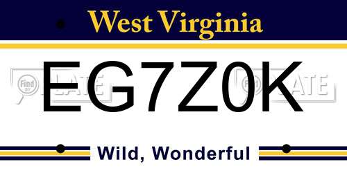 EG7Z0K West Virginia License Plate