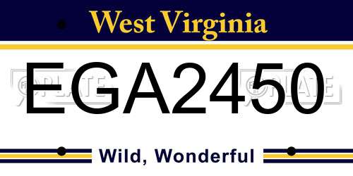 EGA2450 West Virginia License Plate