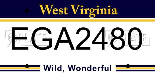 EGA2480 West Virginia License Plate