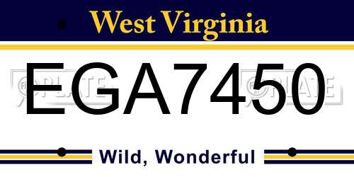 EGA7450 West Virginia License Plate