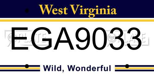 EGA9033 West Virginia License Plate