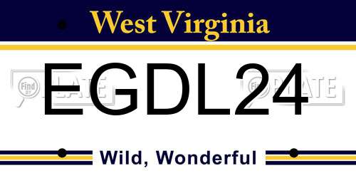 EGDL24 West Virginia License Plate