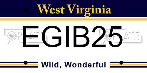 EGIB25 West Virginia License Plate