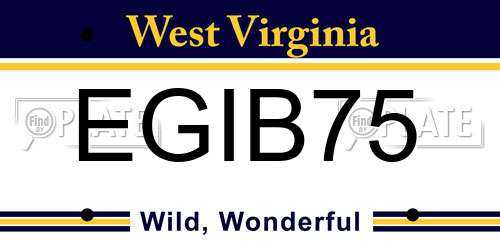 EGIB75 West Virginia License Plate