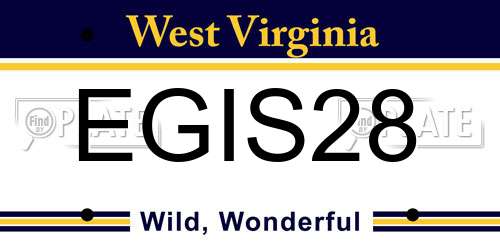 EGIS28 West Virginia License Plate