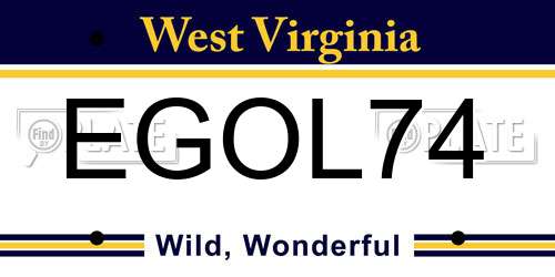EGOL74 West Virginia License Plate