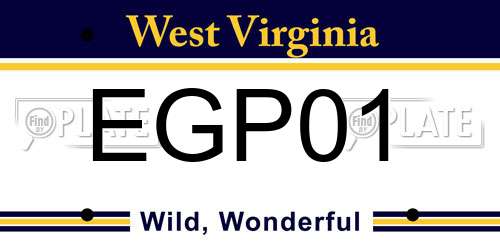EGP01 West Virginia License Plate