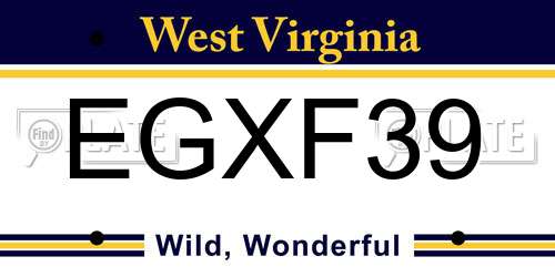 EGXF39 West Virginia License Plate