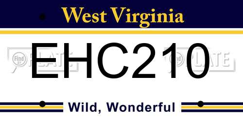 EHC210 West Virginia License Plate