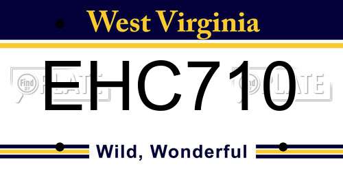 EHC710 West Virginia License Plate