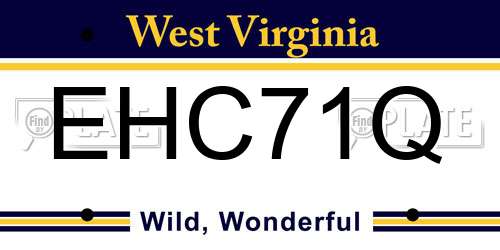 EHC71Q West Virginia License Plate