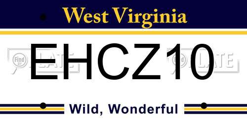 EHCZ10 West Virginia License Plate