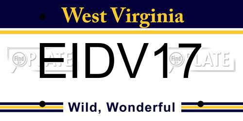 EIDV17 West Virginia License Plate