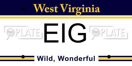 EIG West Virginia License Plate