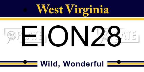 EION28 West Virginia License Plate