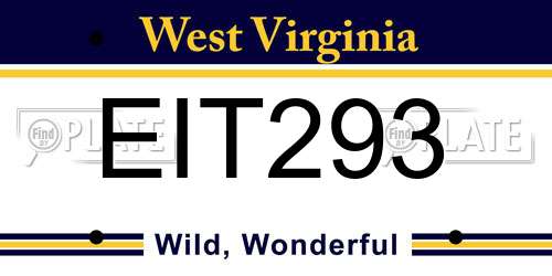 EIT293 West Virginia License Plate