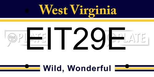 EIT29E West Virginia License Plate