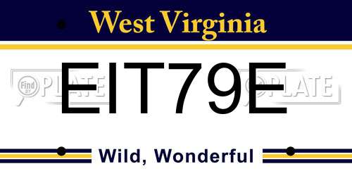EIT79E West Virginia License Plate