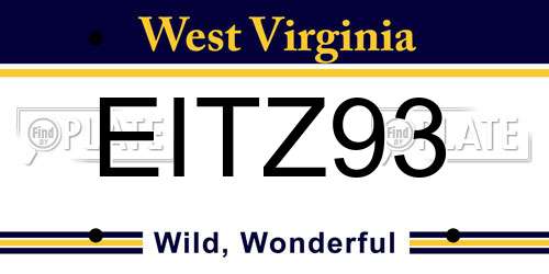 EITZ93 West Virginia License Plate