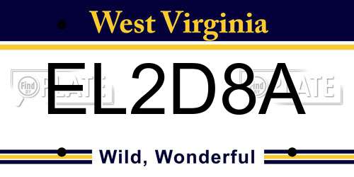 EL2D8A West Virginia License Plate