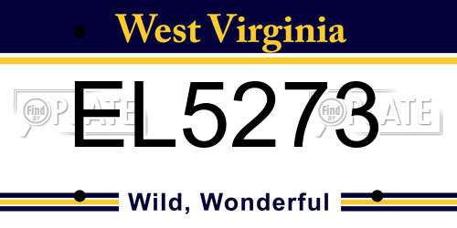 EL5273 West Virginia License Plate