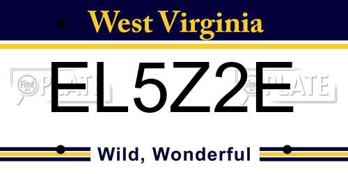 EL5Z2E West Virginia License Plate