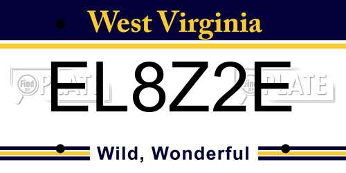EL8Z2E West Virginia License Plate
