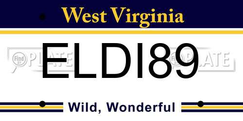 ELDI89 West Virginia License Plate