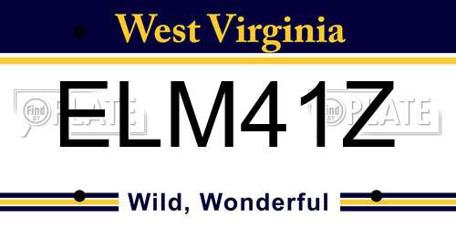 ELM41Z West Virginia License Plate