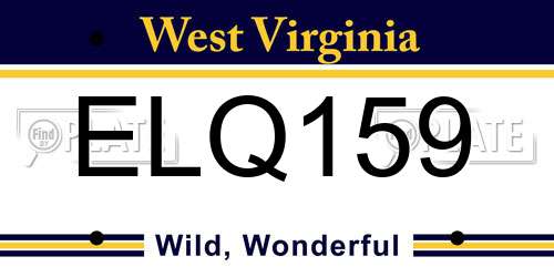 ELQ159 West Virginia License Plate