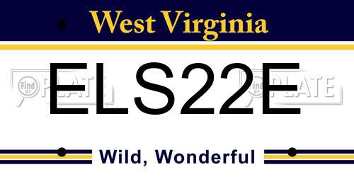 ELS22E West Virginia License Plate